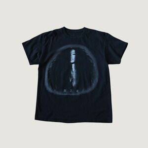 H.E.R. Graphic Tee Women Black Portrait Print R&B Merch Large Short Sleeve Shirt